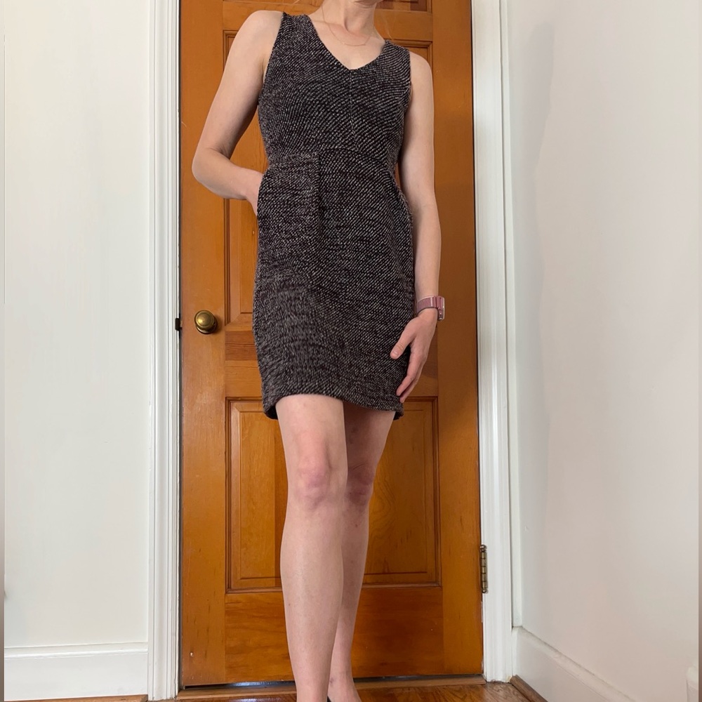 Madewell Maroon and Gray Textured Mini Dress